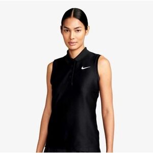 NEW Nike Golf Victory Polo Dry Fit Ribbed Polo Sleeveless FD6708 Women's Large